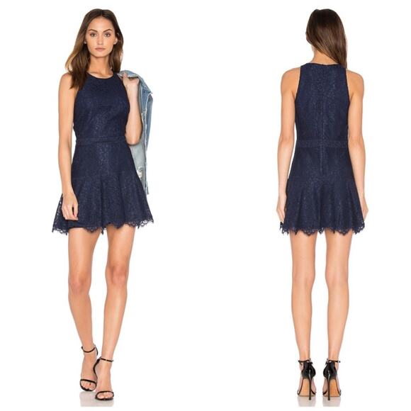Joie Dresses & Skirts - Joie Women's Adisa Lace Back Zip Navy Blue‎ Sleeveless Dress Size 12